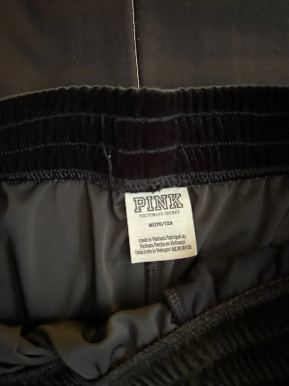 PINK Victoria's Secret Black Velour Zip Hoodie & Joggers with Rhinestone - Picture 5 of 6